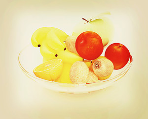 Image showing Citrus. 3D illustration. Vintage style.