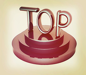 Image showing Top icon on white background. 3D illustration. Vintage style.