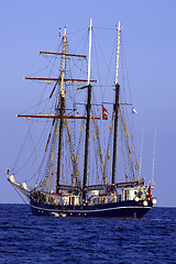 Image showing Three sail schooner
