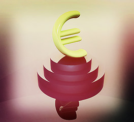 Image showing icon euro sign. 3D illustration. Vintage style.