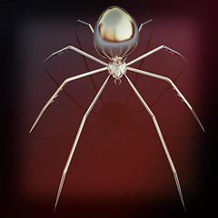 Image showing Chrome spider. 3D illustration. Vintage style.