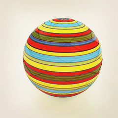 Image showing 3d colored ball. 3D illustration. Vintage style.