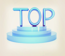 Image showing Top icon. 3D illustration. Vintage style.