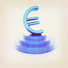 Image showing Euro sign on podium. 3D icon (high details and quality of the re