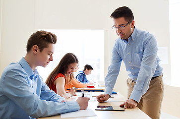 Image showing group of students and teacher at school classroom