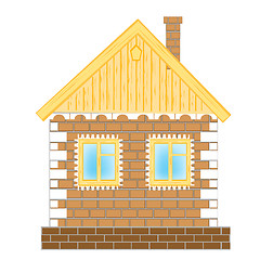 Image showing Brick house on white background