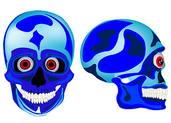 Image showing Cartoon skull of the person in front and profile