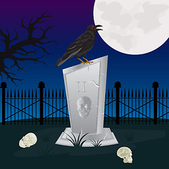 Image showing Night on graveyard
