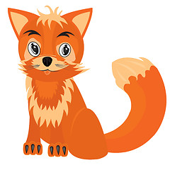 Image showing Drawing of the fox on white background