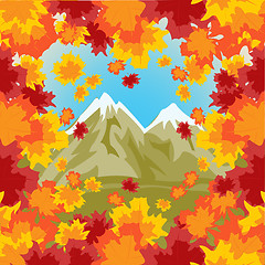 Image showing High mountains on background autumn sheet