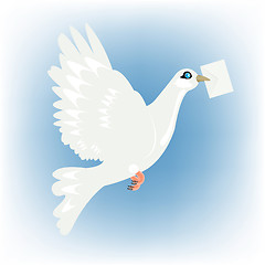 Image showing Carrier pigeon with letter in beak