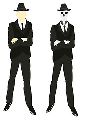 Image showing Persons and skeleton in suit and tie