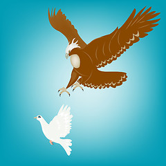 Image showing Eagle and dove