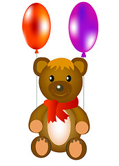 Image showing Toy teddy bear with ball