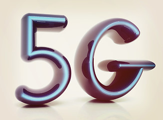 Image showing 5g internet network. 3D illustration. Vintage style.