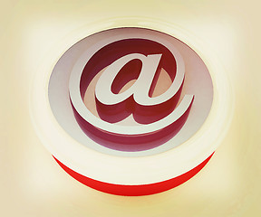 Image showing Button email Internet push . 3D illustration. Vintage style.