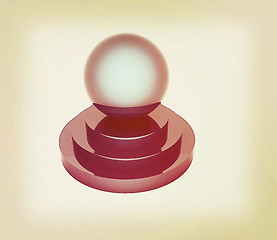 Image showing sphere on podium. 3D illustration. Vintage style.