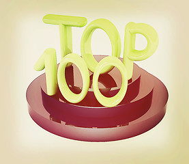 Image showing Top hundred icon on white background. 3D illustration. Vintage s