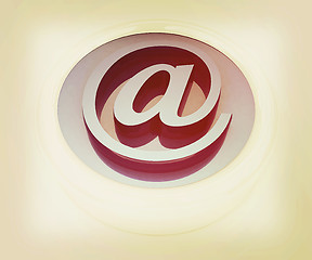 Image showing 3d button email Internet push . 3D illustration. Vintage style.