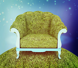 Image showing Herbal armchair. 3D illustration. Vintage style.