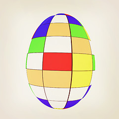 Image showing Easter egg. 3D illustration. Vintage style.