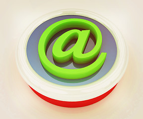 Image showing 3d button email Internet push. 3D illustration. Vintage style.