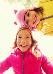 Image showing happy girls faces outdoors