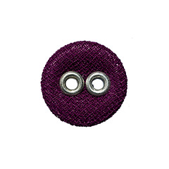 Image showing round button with two holes made of fabric