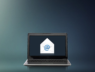 Image showing laptop computer with email letter on screen