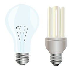 Image showing Two electric light bulbs