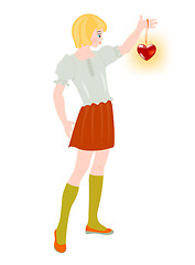 Image showing Girl with heart