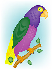 Image showing Varicoloured parrot on branch