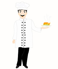 Image showing Cook with hot dish