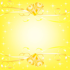 Image showing Gold background with campanula