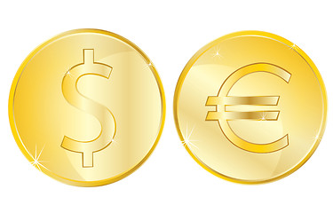 Image showing Two coins on white background