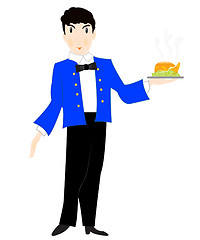 Image showing Waiter with dish