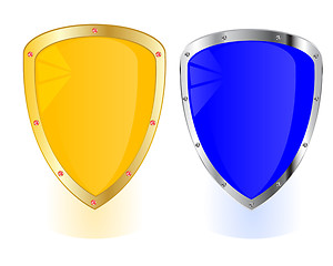 Image showing Two shields on white