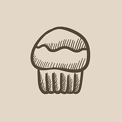 Image showing Cupcake sketch icon.