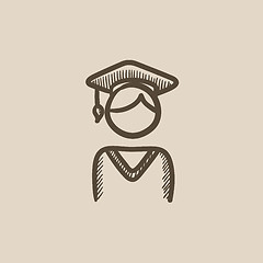 Image showing Graduate sketch icon.