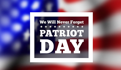 Image showing Patriot Day, September 11 waving flag.