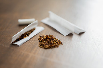 Image showing close up of marijuana or tobacco cigarette paper