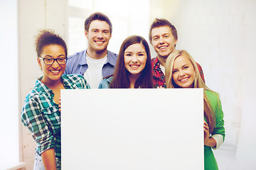 Image showing group of students at school with blank board