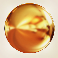 Image showing Gold Ball 3d render. 3D illustration. Vintage style.