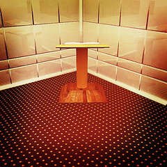 Image showing Podium with an open book in the corner. 3D illustration. Vintage