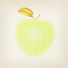 Image showing Abstract apple . 3D illustration. Vintage style.