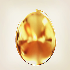 Image showing Big golden easter egg . 3D illustration. Vintage style.