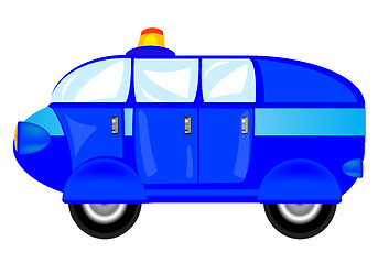 Image showing Blue cartoon car on white background