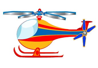 Image showing Illustration of the cartoon helicopter