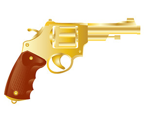 Image showing Revolver from gilded metal