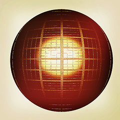 Image showing Black Gold Ball 3d render . 3D illustration. Vintage style.